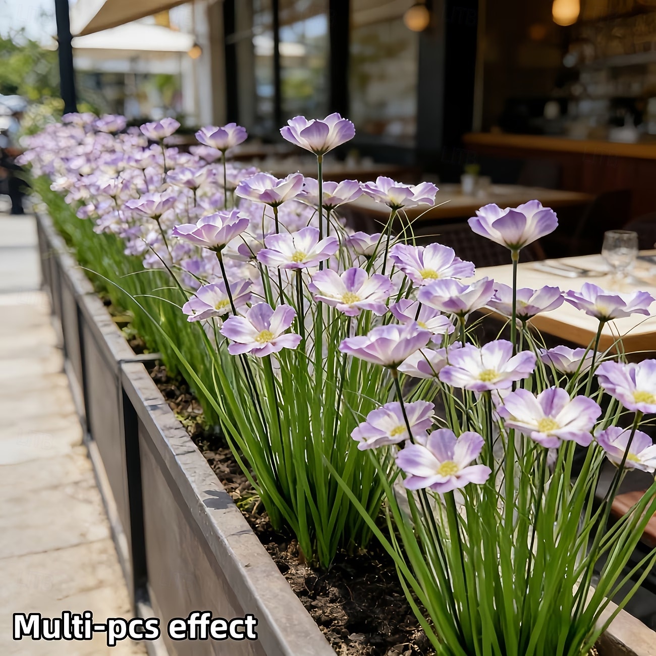 Conjunto de 7 flores artificiais para exterior e plantas bulbosas, réplicas em plástico de margaridas africanas e plantas rasteiras bulbosas, flores artificiais realistas de grama-cebola, adequadas de 2026 por $16.99 –P7