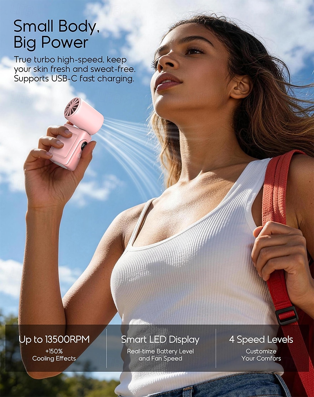 USB Rechargeable Mini Clip Fan with Swivel Rotating Clip – Portable 4-Speed Clip-On & Desktop Fan, LED Battery Level Display, 180° Adjustable Head, Long-Lasting Battery for Home, Office, Camping, 2026 - $34.99 –P3