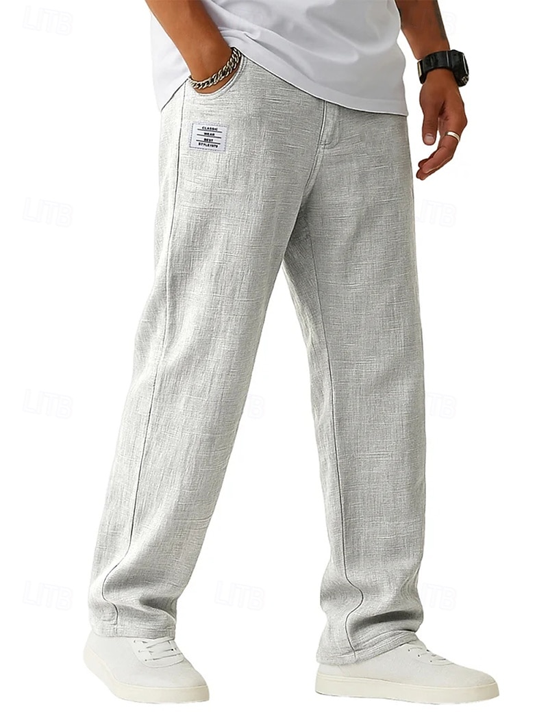 Per uomo Pantaloni di Lino Pantaloni Pantaloni Estivi Pantaloni Larghi Coulisse Elastico in vita Gamba Dritta Semplice Leggero Traspirante Lunghezza intera Casuale Quotidiano All'aperto Vacanza Moda del 2026 a $27.99 –P4