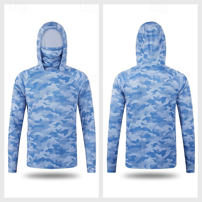 Homens Camisa de Trilha Camisa de pesca Camisa com proteção UV Manga Longa Com Capuz Blusas Ao ar livre Proteção Solar UV Respirável Verão Primavera Terileno Preto Branco Vermelho Pesca Alpinismo de 2026 por $31.99 –P11