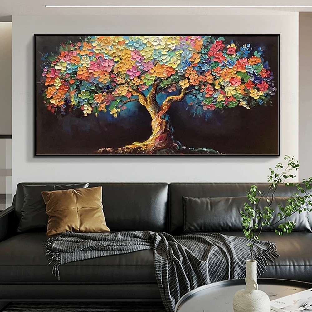 Mintura Handmade Textured Tree Flowers Oil Paintings on Canvas Wall Art Decoration Modern Abstract Pictures For Home Decor Rolled Frameless Unstretched Painting 2026 - $73.99 –P3