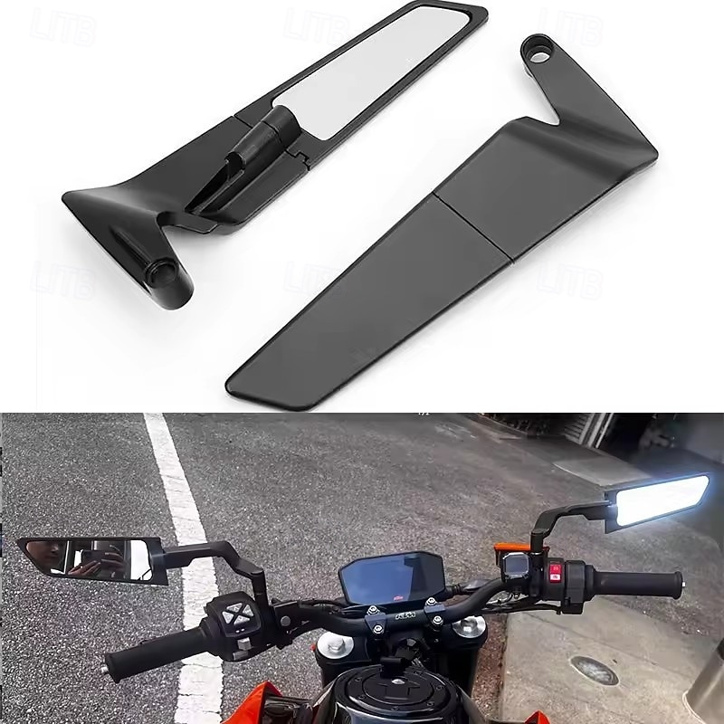 Dragonfly Moto Motorcycle Rearview Mirrors for Kawasaki ER6N ER6F ER-6N, Adjustable Rotating Wind Wing Side Mirror, Aerodynamic Stealth Winglet Mirrors for Sport Bike, Aluminum Alloy, 1 Pair 2026 - $20.99 –P1