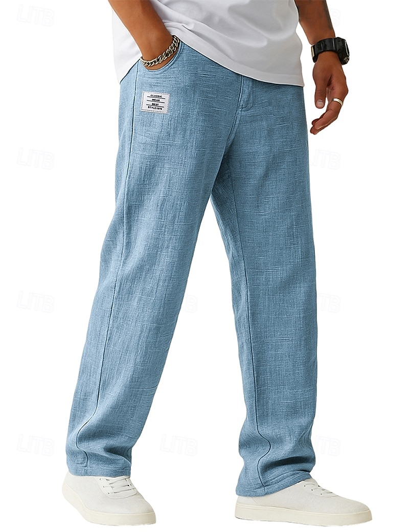 Per uomo Pantaloni di Lino Pantaloni Pantaloni Estivi Pantaloni Larghi Coulisse Elastico in vita Gamba Dritta Semplice Leggero Traspirante Lunghezza intera Casuale Quotidiano All'aperto Vacanza Moda del 2026 a $27.99 –P9