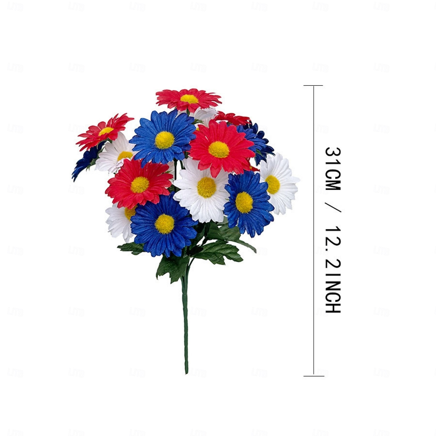3Pcs 250th Anniversary Artificial Chrysanthemums & Rose Flowers, Reusable Plastic Flowers for American Independence Day Decorations, 4th of July Party Decor, Home & Garden Centerpieces 2026 - $20.99 –P12