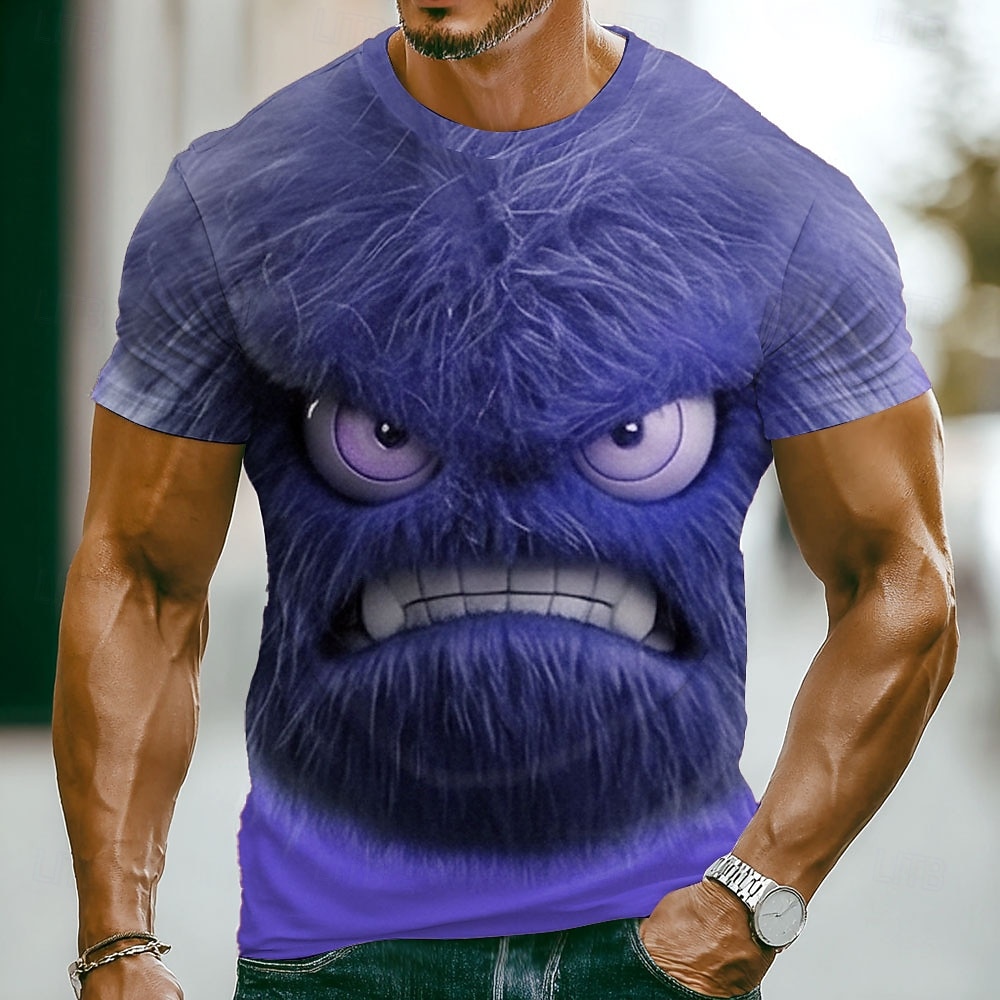 Per uomo Emote divertenti Maglietta Manica Corta maglietta Stampa 3D Girocollo Camicia Moda Esagerato Casuale Quotidiano Streetwear Blu Rosso Viola chiaro Estate Primavera Abbigliamento S M L XL 2XL del 2026 a $18.99 –P3