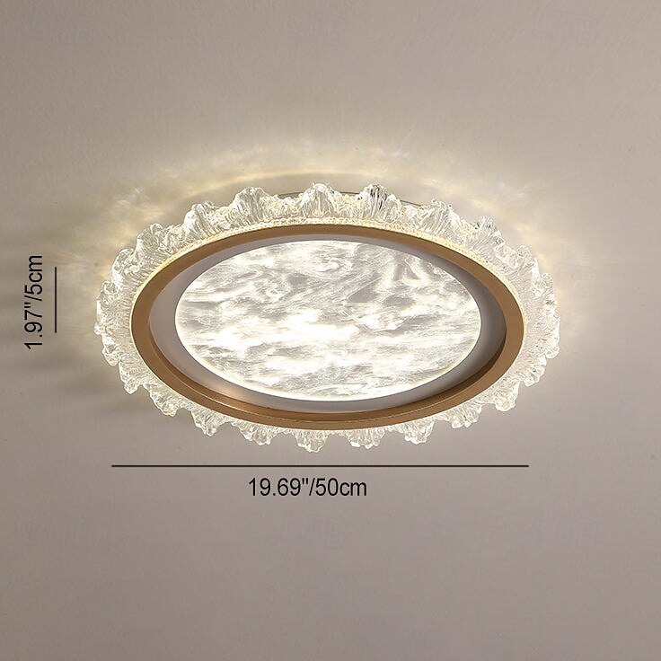 Modern Aluminum Ceiling Lamp, Round Acrylic LED Flush Mount Ceiling Light. Three-Color Dimming, Eye Protection, Round Design Close to Ceiling Fixture, for Bedroom Living Room 2026 - $194.99 –P7