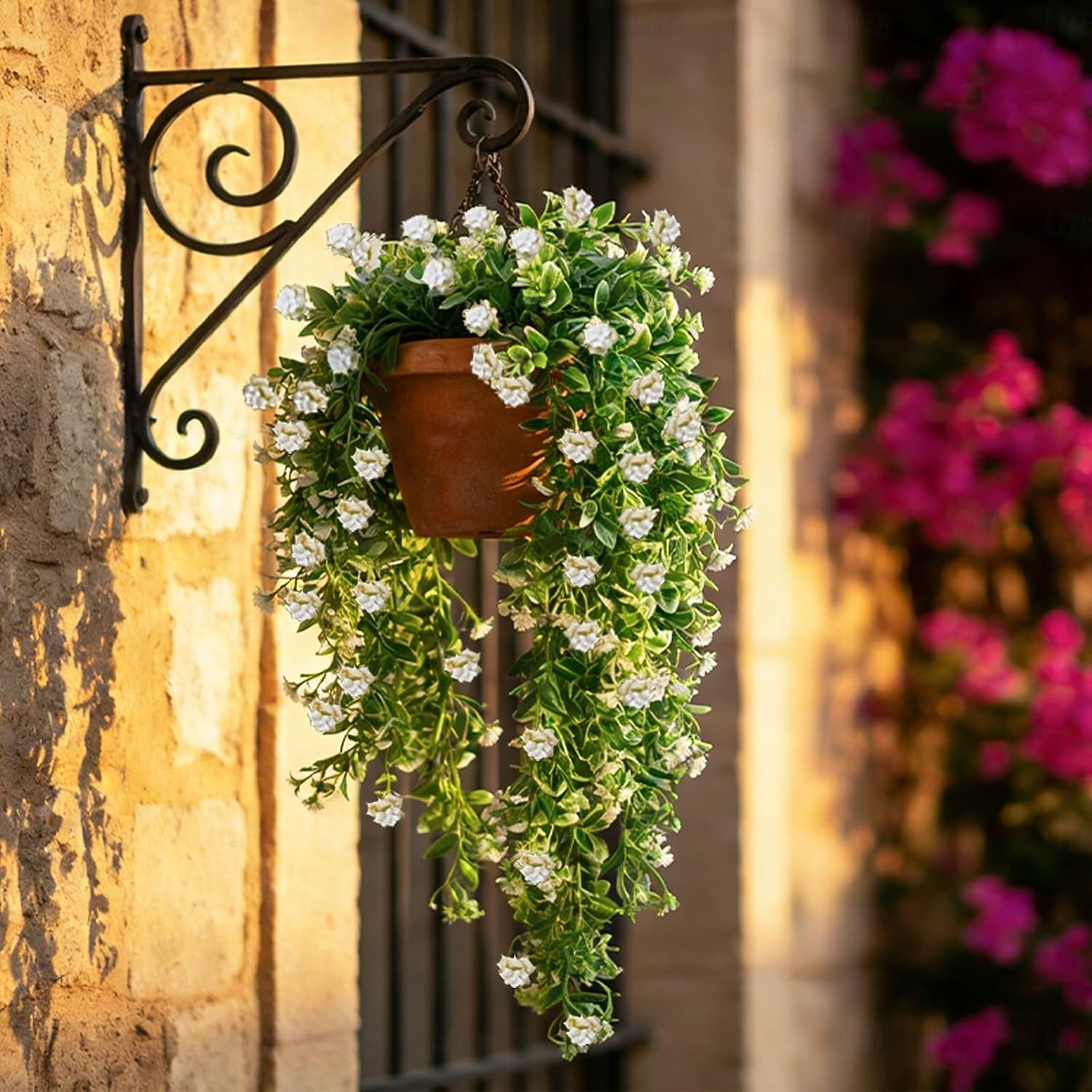 4 künstliche grüne Kunststoffblumen, künstliche Hängepflanzenranken, UV-beständig, geeignet für die Dekoration von Haus- und Gartenwänden, Büros, Hochzeiten, Partys und Hängekörben. 2026 - $21.99 –P5