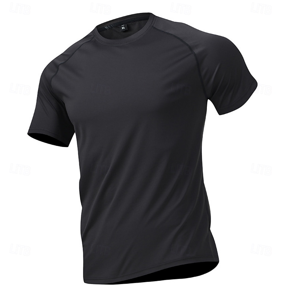 Hombre Camiseta Camisa manga corta Camiseta superior Manga Corta Cuello Barco Verano Primavera Color sólido Ropa de calle Elegante Básico Secado rápido Delgado Diario Exterior Vacaciones Café 2026 - $21.99 –P9