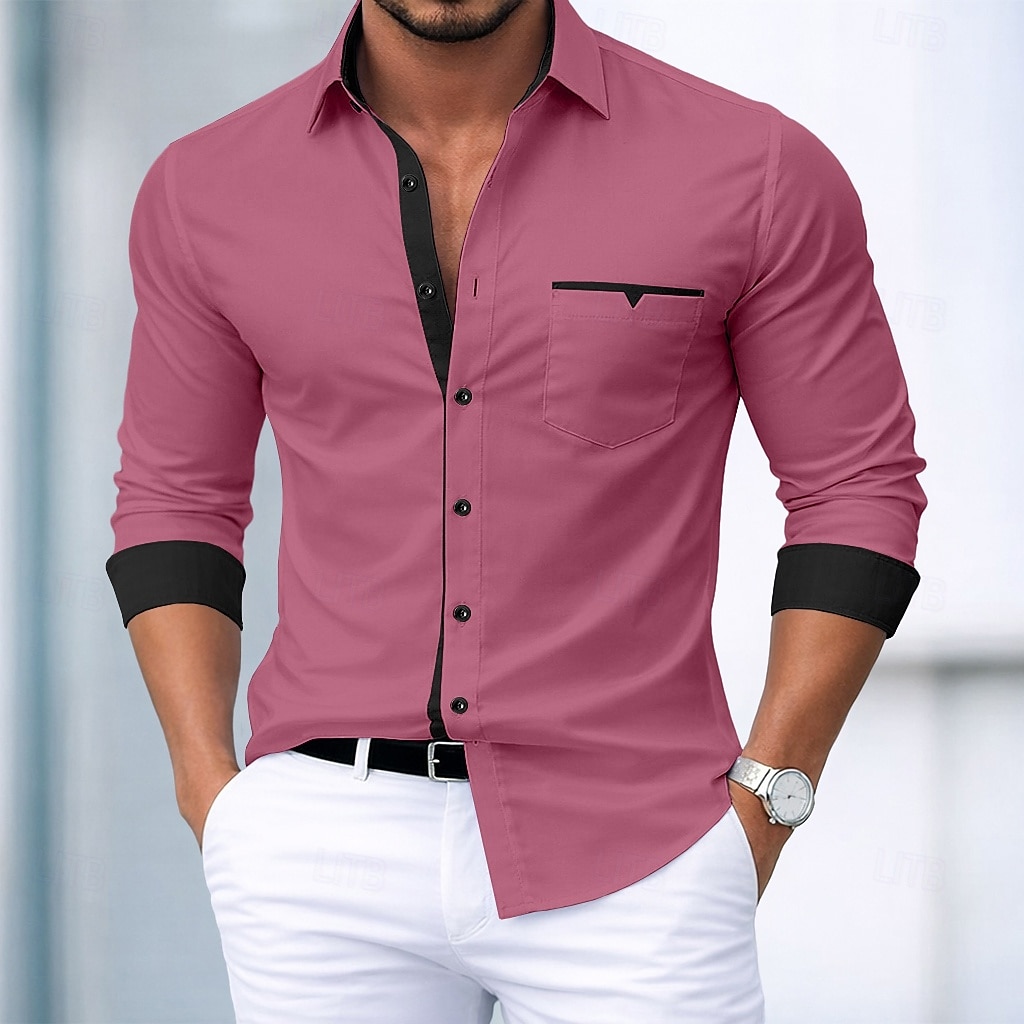 Ανδρικά Πουκάμισο Επίσημο Πουκάμισο Πουκάμισο με κουμπιά Μη σιδερένιο πουκάμισο Συνδυασμός Χρωμάτων Causal Καθημερινά Θαλασσί Λευκό Ροζ Χακί Μακρυμάνικο Απορρίπτω Άνοιξη Άνοιξη & Χειμώνας Ρούχα 2026 - $23.99 –P9