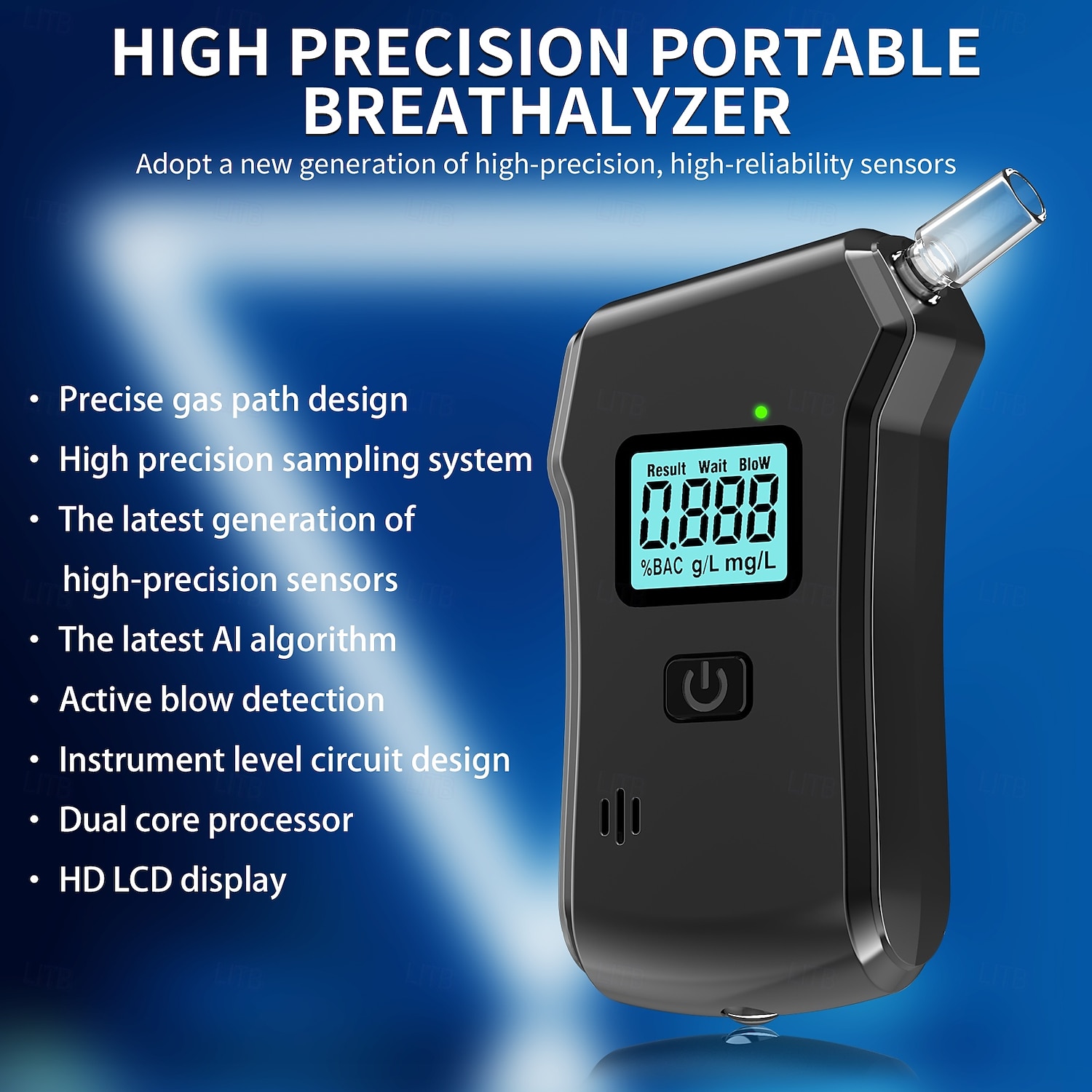 Professional Portable Breathalyzer, High Precision Digital Alcohol Tester with HD LCD Display & AI Algorithm, Accurate Personal Alcohol Breathalyzer (Battery Not Included) 2026 - $28.99 –P1