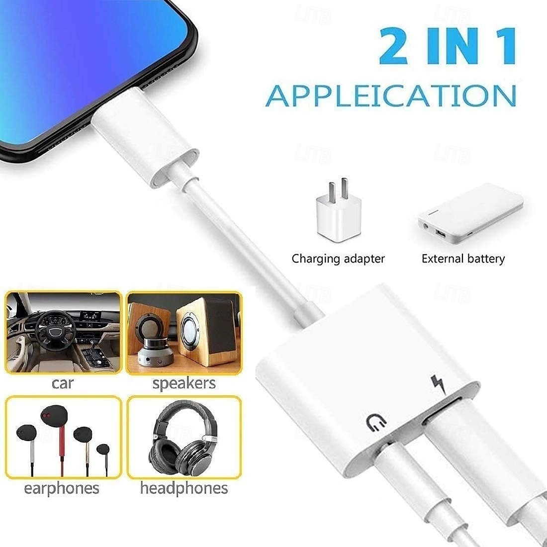 2 Pack 2 in 1 Lightning to 3.5mm Headphone Jack Adapter & Charger, iPhone Splitter Aux Audio Dongle Compatible with iPhone 14 13 12 11 SE 2026 - $17.99 –P1