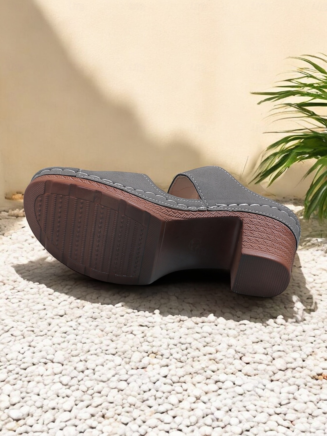 damsandaler med dubbla remmar i grön blockklack - bekväma skor för vardagsutflykter och sommarkläder 2026 - $26.99 –P4