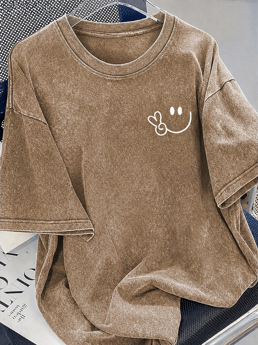 Pentru femei 100% Βαμβάκι Tricou Cămașă din bumbac Topuri cu spălare vintage Simplu Epocă Modă Stilat Manșon scurt Stil Nautic Rotund Topuri obișnuite Casual Zilnic Ieșire Albastru piscină Gri și Alb 2026 - $29.99 –P11