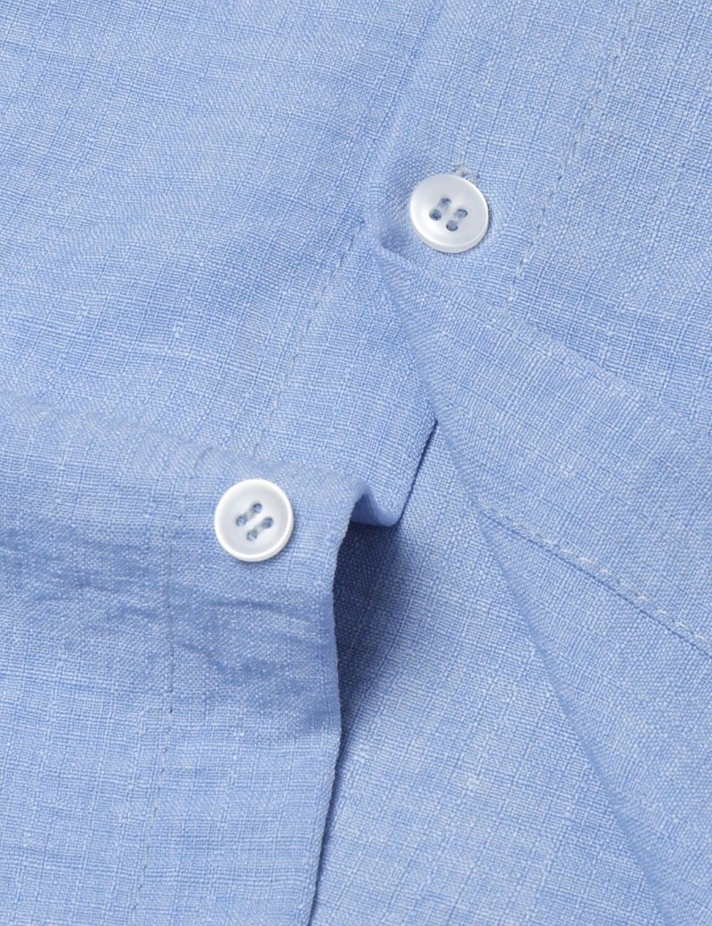 Men's Shirt Dress Shirt Button Down Shirt Solid Color Outdoor Business Blue Long Sleeve Button Down Collar Summer Spring Clothing Apparel Buttons 2026 - $26.99 –P6