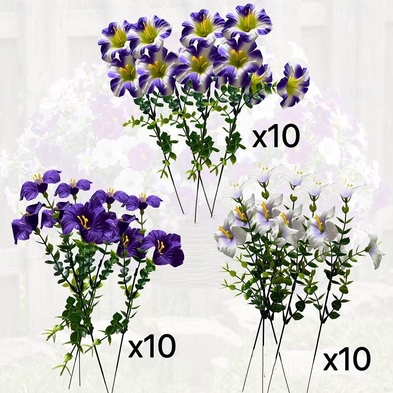 30 flores artificiales con margaritas en degradado de tres colores, perfectas para la decoración de jardines exteriores en primavera. &Decoración de temporada de verano, apta para uso 2026 - $14.99 –P2