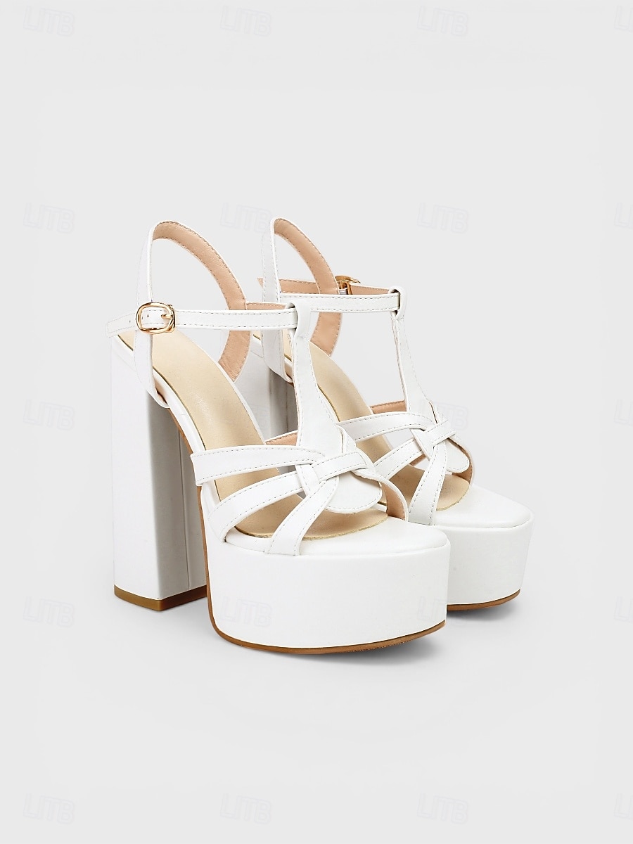 Women's 1970s Disco Silver Platform Heels - Sparkling Glitter Chunky High Heel Sandals with T-Strap Design for Studio 54 Parties, Nightclub Events & Glam Retro Outfits 2026 - $64.99 –P6