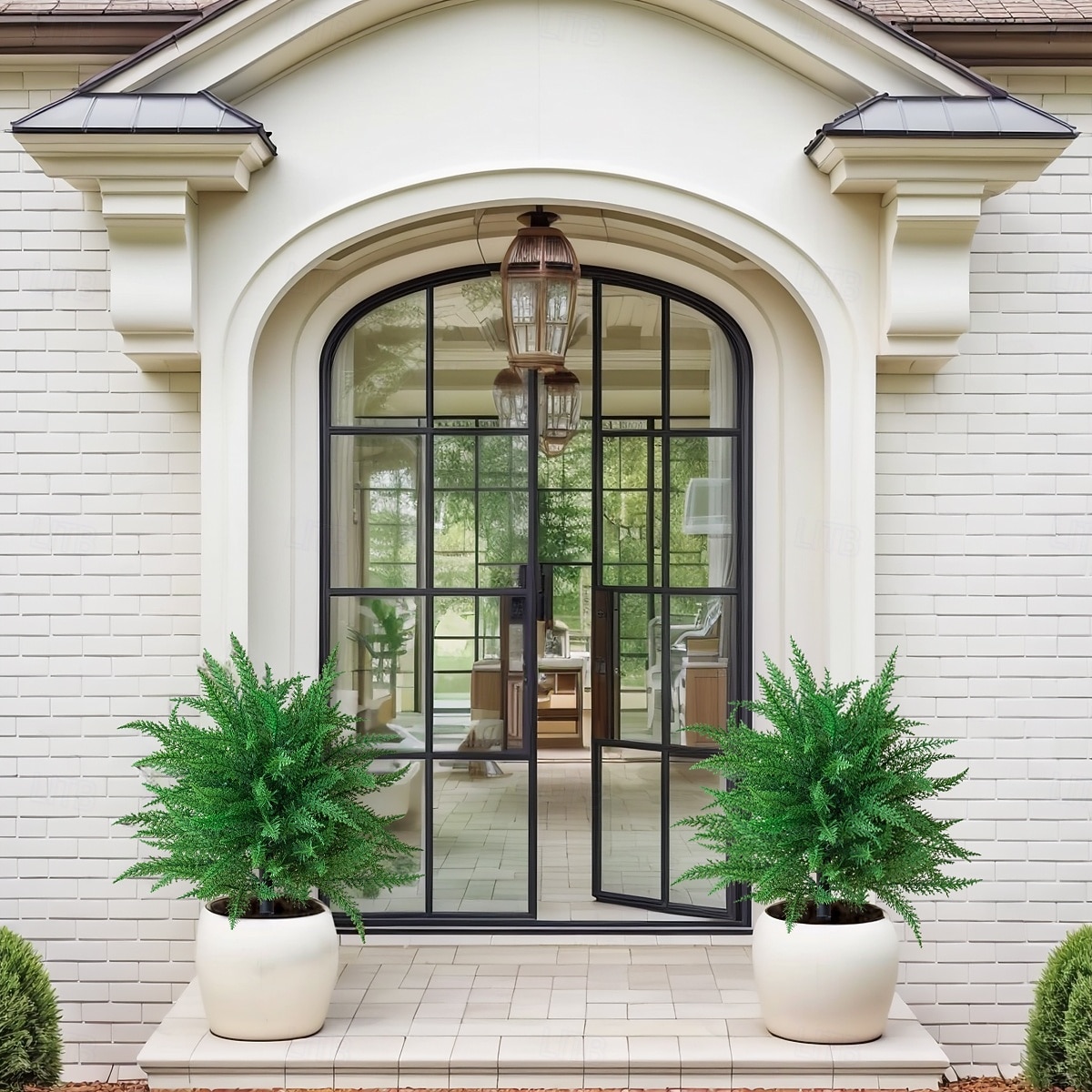 umělý zahradní rostlinný klas, umělá venkovní zeleň, 22palcová umělá rostlina do květináčů, do půdy, na terasu, do dvora a na sváteční dekoraci 2026 - $30.99 –P7