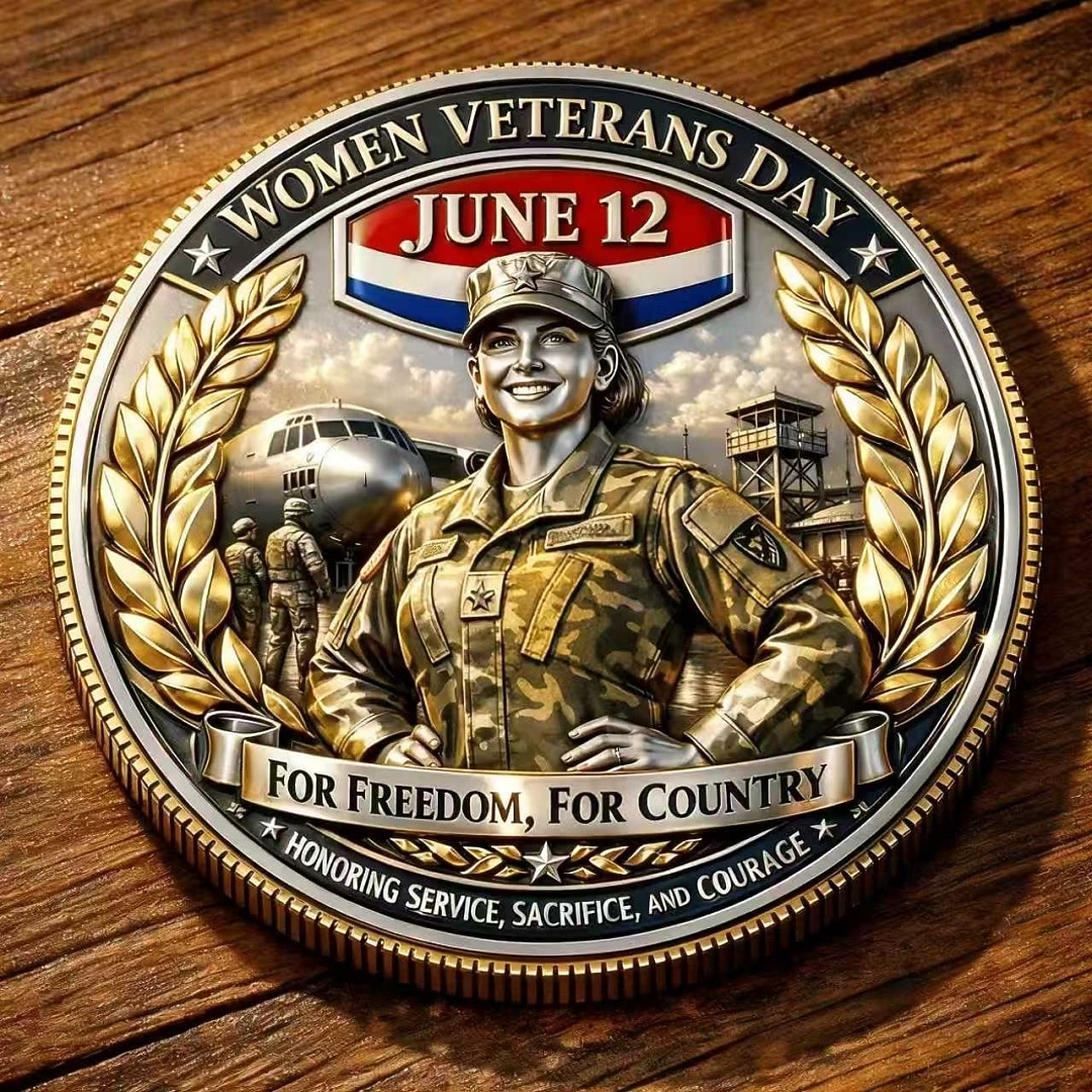 Women Veterans Day Commemorative Coin Honoring Female Military Service, Courage & Sacrifice, Patriotic Collectible Medal, Inspirational Gift for June 12 Celebration 2026 - $19.99 –P2