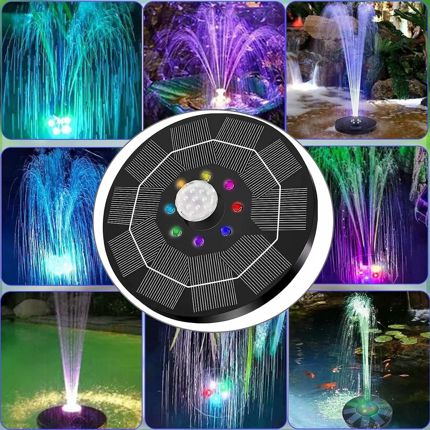 Pompe solaire pour fontaine, abreuvoir à oiseaux, jardin, bassin &Décoration extérieure, lumières LED colorées, panneau en verre amélioré, petite fontaine à eau pour aquarium & piscine de 2026 ? $48.67 –P1