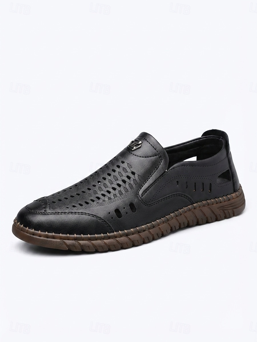 mocassini casual da uomo marroni traforati, traspiranti, leggeri e comodi, ideali per passeggiate all'aperto, vacanze, viaggi, tempo libero quotidiano e uno stile casual elegante e rilassato. del 2026 a $46.99 –P6