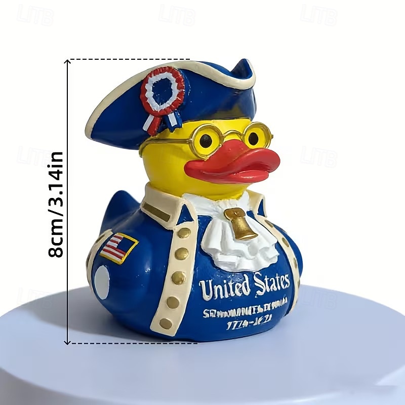 Rățușcă de cauciuc aniversară a 250-a de ani de la SUA 1776-2026, suvenir patriotic inspirat de Benjamin Franklin, clopotul Libertății și cadou de istorie americană cu steag de 13 stele 2026 - $9.99 –P5
