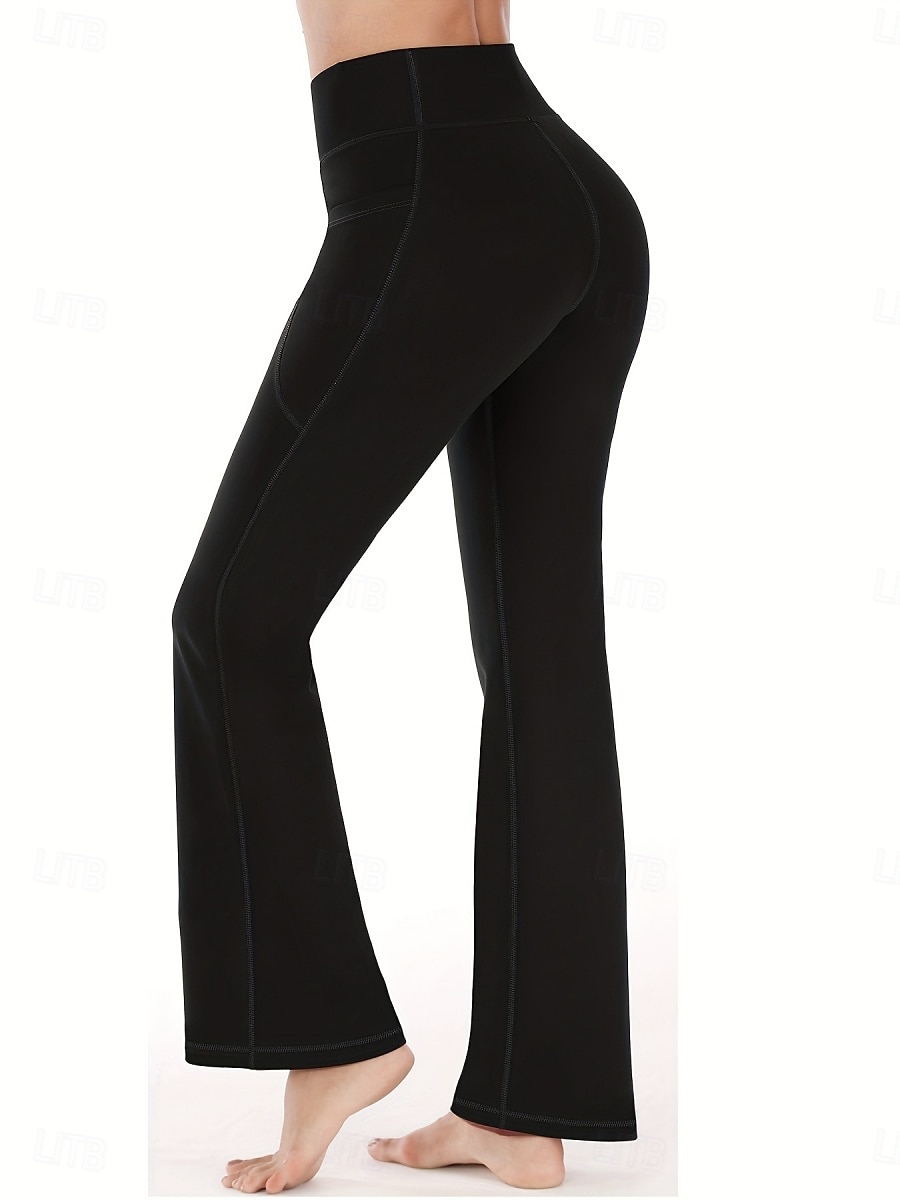 Mulheres Calças de Pilates Calças de ioga Bolsos Levantamento de Butt Ruched Cintura Alta Treino de Ginástica Corrida Ginástica Calças Leggings Côr Sólida Cinzento Escuro Preto Azul Marinho Esportes de 2026 por $19.49 –P2