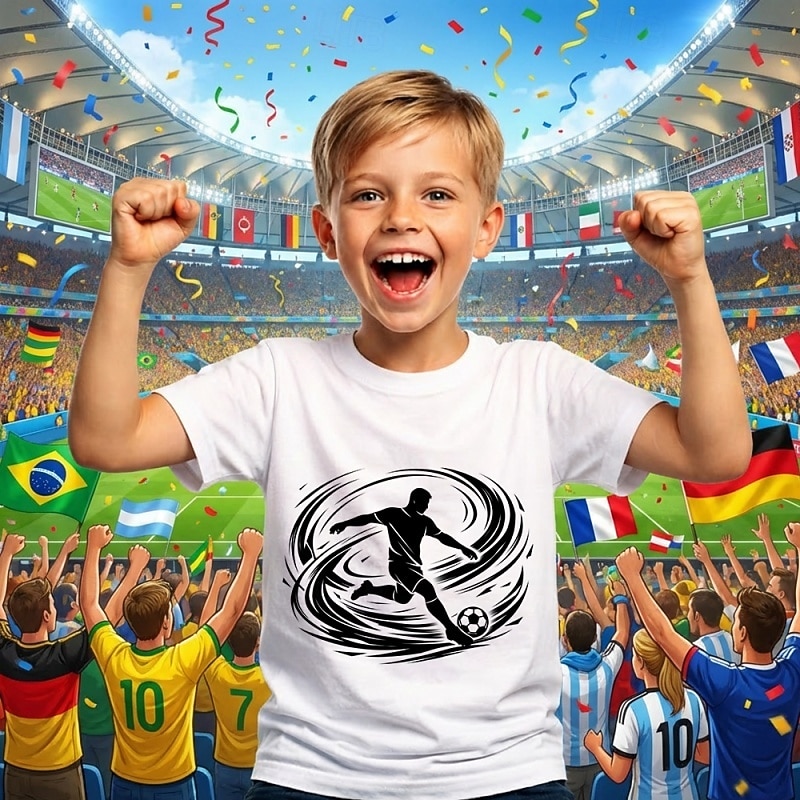 Boys' 3D Graphic Football T shirt Tee Short Sleeve 3D Print Summer Spring Sports Fashion Streetwear Kids 4-12 Years Crew Neck Casual Daily Outdoor Regular Fit 2026 - $14.49 –P1