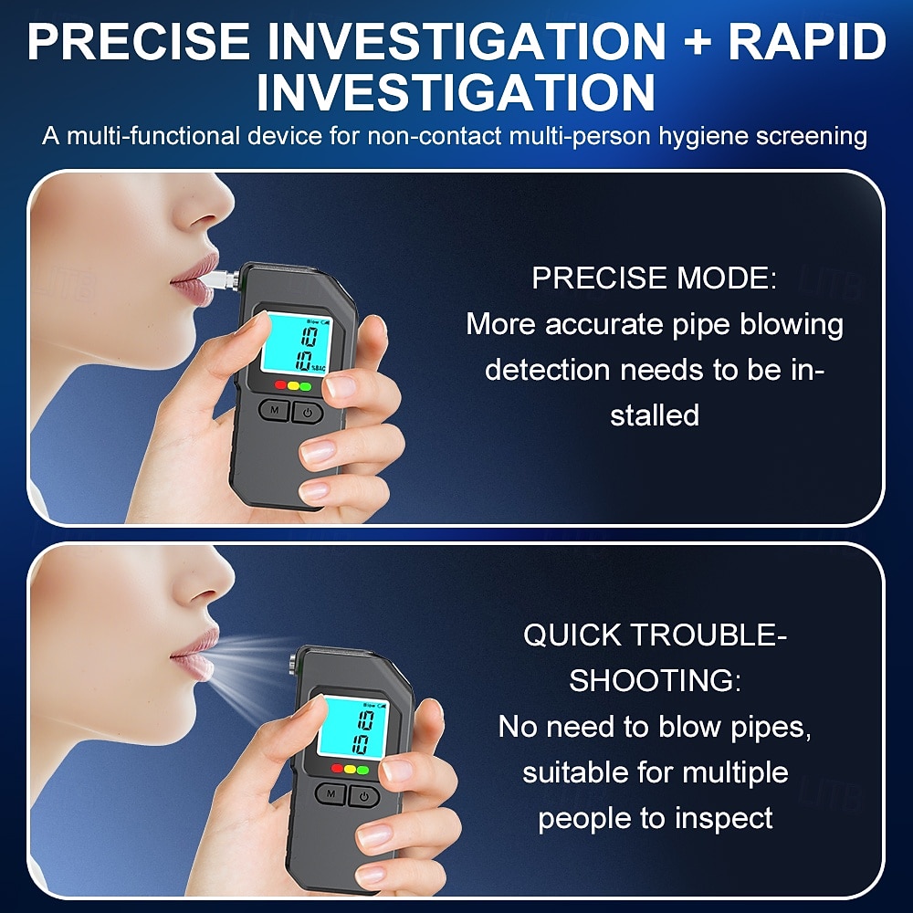 Professional Portable Breathalyzer, Digital Alcohol Tester with LCD Display, High Precision 3-Unit Alcohol Detector (%BAC, g/l, mg/l), 3-Color LED Warning Indicators for Drivers 2026 - $33.99 –P2