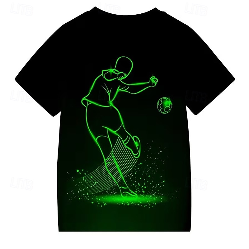 Para Meninas 3D Gráfico Futebol Americano Camisetas de futebol Camisa Camiseta Manga Curta Impressão 3D Verão Primavera Esportes Moda Roupa de rua Infantil 7 - 9 anos Gola Redonda Casual Diário Ao ar de 2026 por $13.49 –P5