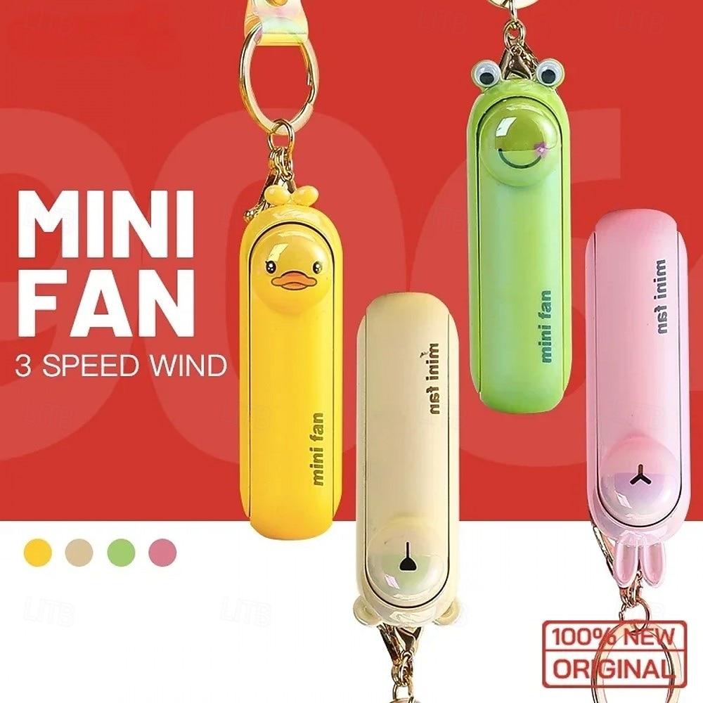 Mini ventilateur mignon et pliable, portable, à utiliser au lit, au bureau ou sur une table. Rechargeable par USB. Porte-clés inclus. de 2026 ? $22.99 –P1