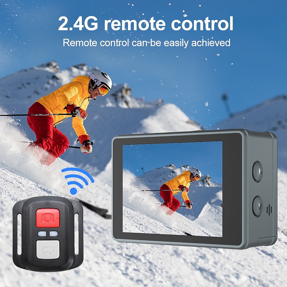 Экшн-камера 5K 30 кадров в секунду, двухэкранная сенсорная камера с Wi-Fi, водонепроницаемая, с пультом дистанционного управления, подводная камера для видеоблогинга, подходит для использования на 2026 - $108.99 –P5