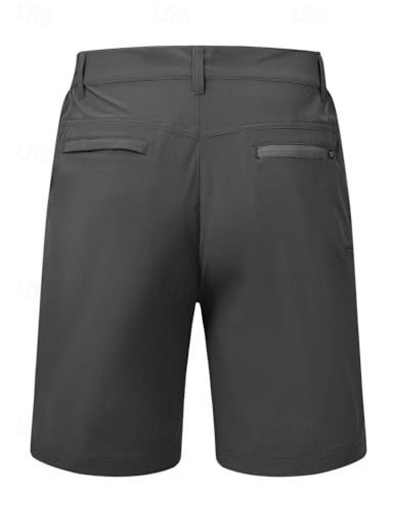 Men's Dress Shorts Business Casual Shorts Golf Shorts Pocket Elastic Waist Plain Waterproof Comfort Knee Length Outdoor Business Work Fashion Streetwear Black Navy Blue Inelastic 2026 - $24.99 –P3