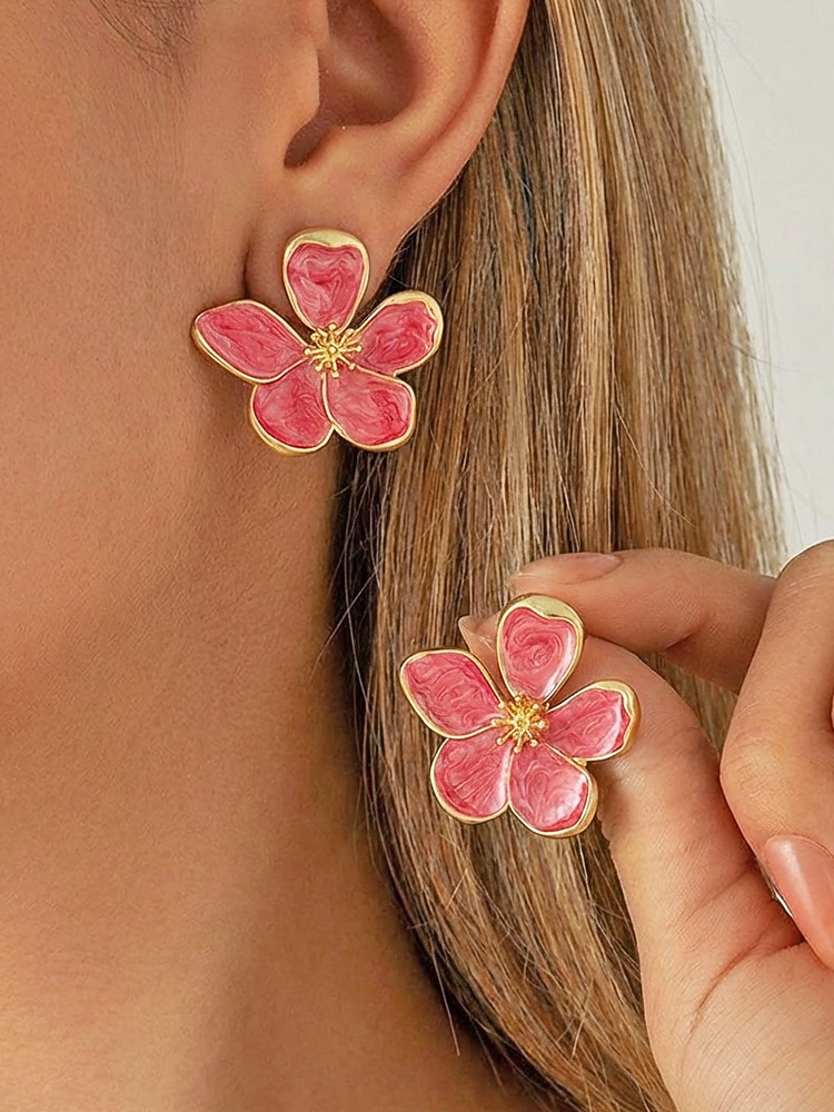 Женские серьги в богемном стиле, материал — сплав, 3D-цветочный дизайн, различные цвета, легкие и элегантные, идеально подходят для пляжного отдыха и повседневной носки. 2026 - $8.39 –P6