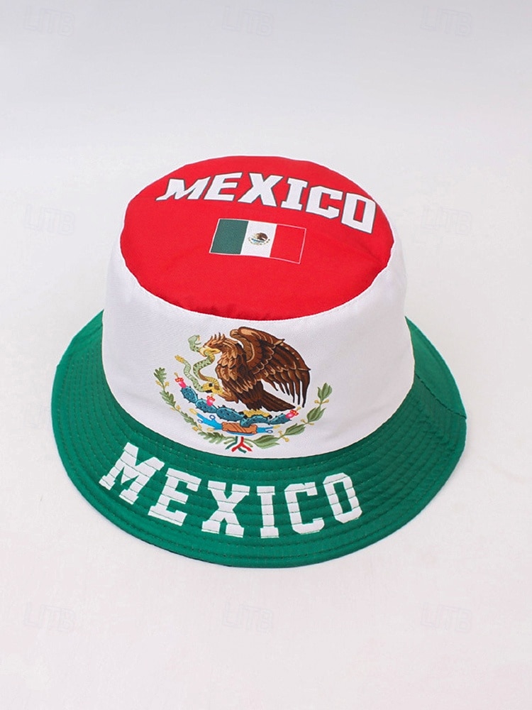 Chapéu bucket masculino reversível em poliéster, estampa da bandeira do México, chapéu leve para torcedores de futebol, ideal para dias de jogo, esportes casuais e atividades ao ar livre. de 2026 por $11.99 –P5