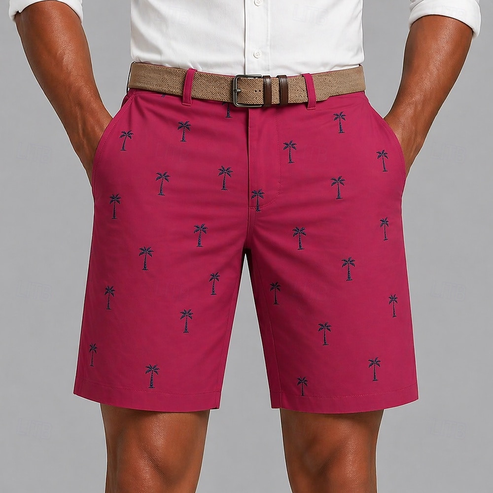 Herren Kokospalme Tropische Pflanzen Bermudashorts Freizeitshorts Kurze Golfhosen Mittlere Taille Hawaiianisch Arbeit Strand Sport im Freien Kurze Hose mit flacher Vorderseite und 4 Taschen Designer 2026 - $25.99 –P1