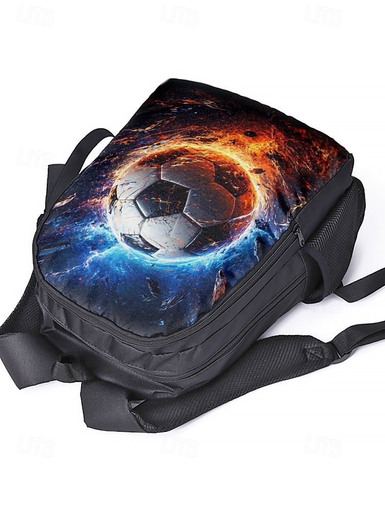 Barn Killars Fotbollsryggsäckset med Lunchväska  Pennfack Stor Kapacitet Skolväska för Grundskoleresor Idrott 2026 - $34.99 –P7