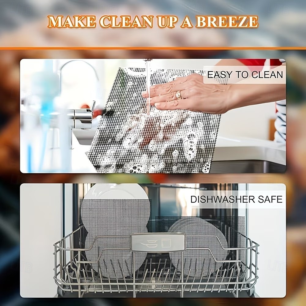 قطعتان أو أربع قطع من حصائر الشواء الشبكية غير اللاصقة، حصائر شواء قابلة لإعادة الاستخدام، مناسبة للشواء في الهواء الطلق، متوافقة مع شوايات الغاز والفحم والكهرباء، لطهي اللحوم والأسماك وشرائح اللحم 2026 - $15.99 –P8