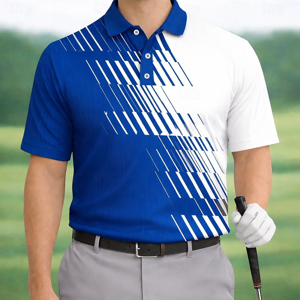 Hombre Geométrico Golf Camisetas polo deportivas Manga Corta Camisas de polo Camisas con cuello Casual Ropa Deportiva Ropa Cotidiana Impresión 3D Botones Verano Primavera Azul Piscina Morado Negro 2026 - $22.99 –P2