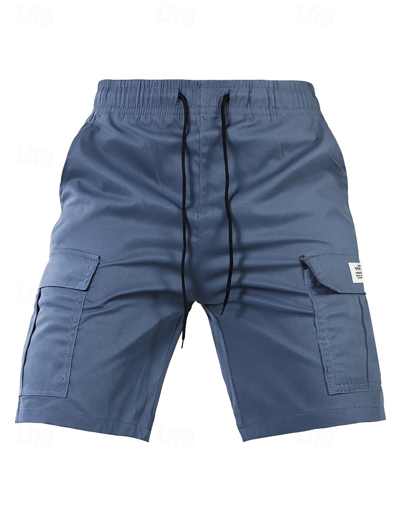 Men's Tactical Cargo Cargo Shorts Shorts Casual Shorts Drawstring Pocket Elastic Waist Plain Comfort Breathable Knee Length Casual Daily Outdoor Vacation Fashion Blue Black Micro-elastic 2026 - $24.99 –P6