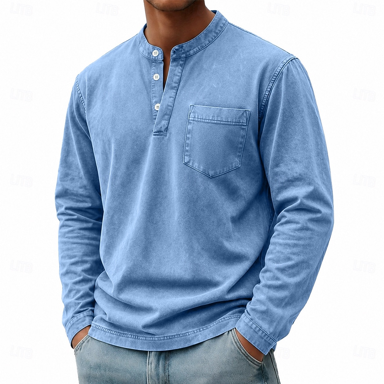 Homme Chemise Henley Chemise 100% coton délavée à l'acide T-shirt manche longue Vintage Rétro Vintage Occasionnel Le style rétro Lavé Henley Occasionnel Printemps Automne Toutes saisons Marron fonc de 2026 ? $31.99 –P14