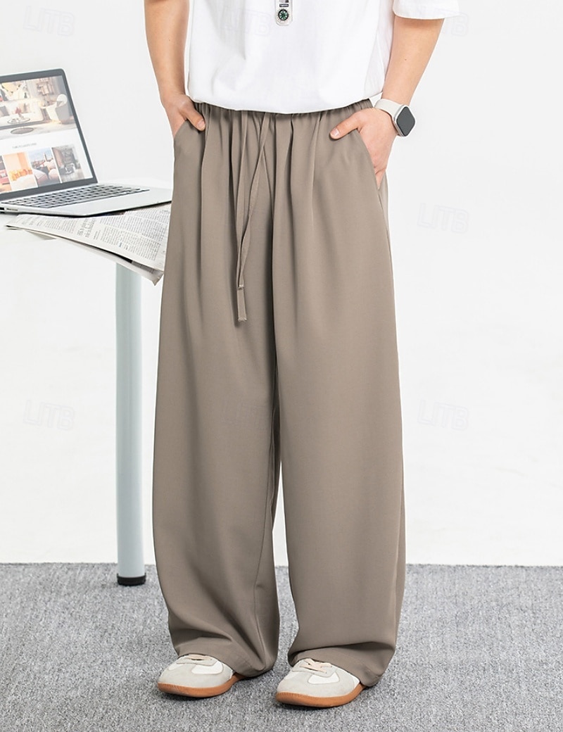 Per uomo Pantaloni Pantaloni casual Pantaloni Larghi Borse refrigeranti Coulisse Tasca Elastico in vita Semplice Comodità Morbido Casuale Quotidiano All'aperto Vacanza Moda Vestibilità comoda Nero del 2026 a $26.99 –P10