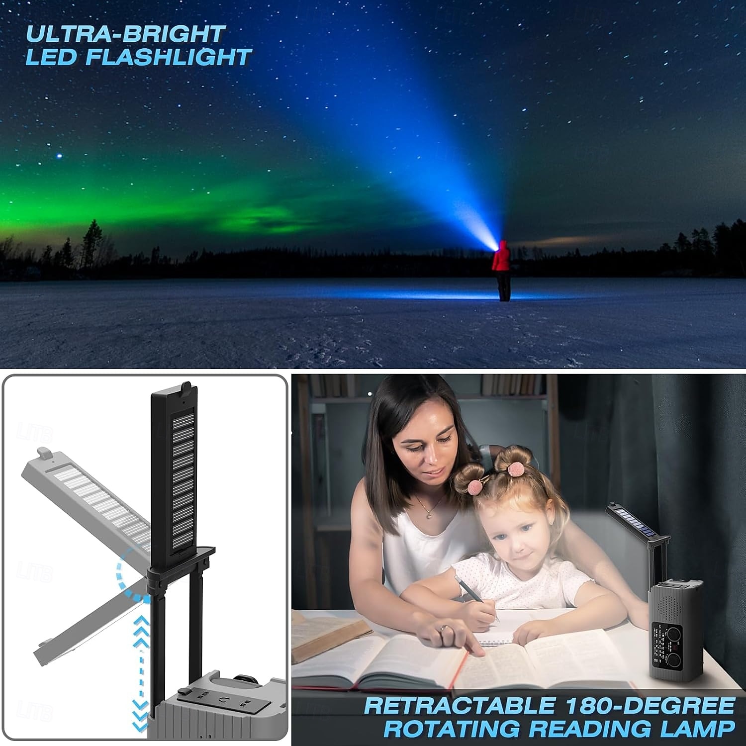 Emergency Radio 4000mAh Solar Hand Crank AM/FM/NOAA Portable Weather Radio with Phone Charger, LED Flashlight, Reading Lamp, SOS Alarm, Headphone Jack for Indoor Outdoor Emergency, USB Charged 2026 - BHD 33.11 –P4