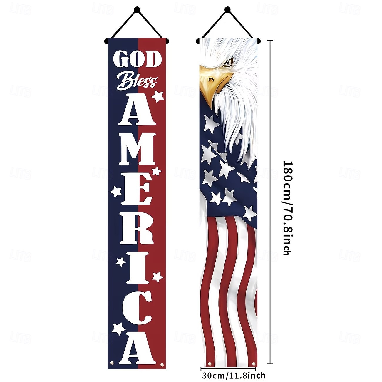 1/2 par de bandeiras patrióticas com águia e porco para o 4 de julho, com a frase "Deus abençoe a América", decoração para porta de entrada com a bandeira americana, estrelas e listras para o Dia da de 2026 por $15.99 –P2