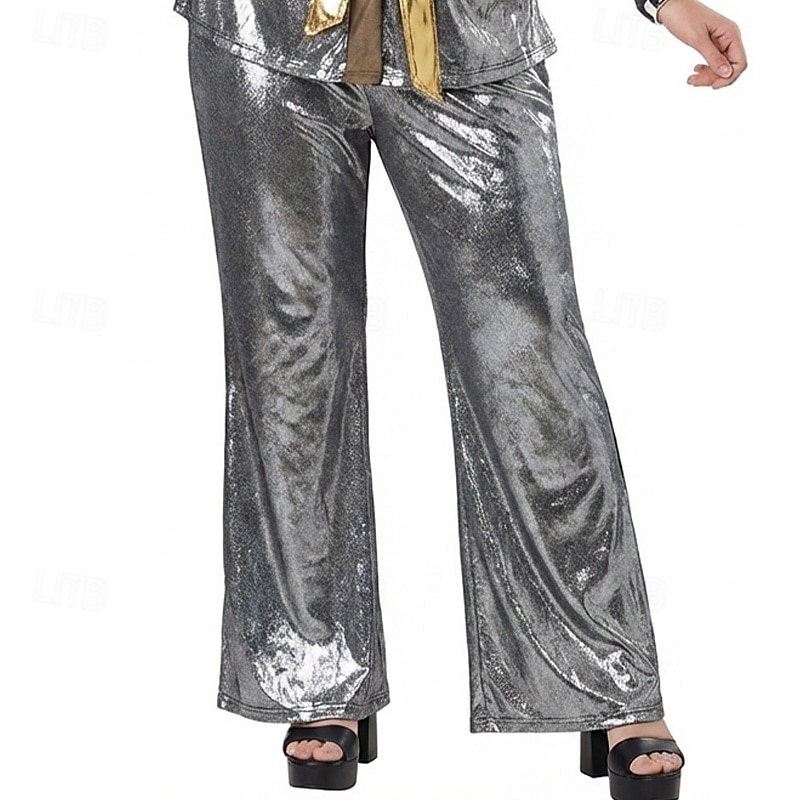 Rétro Vintage Années 1960 Années 1970 Blouse / Chemise Pantalons à pattes d'éléphant Costume Abba Grande taille Hippie Ajusté & Évasé Déguisement Femmes Costume de Carnaval Mascarade Carnaval de 2026 ? $37.99 –P2