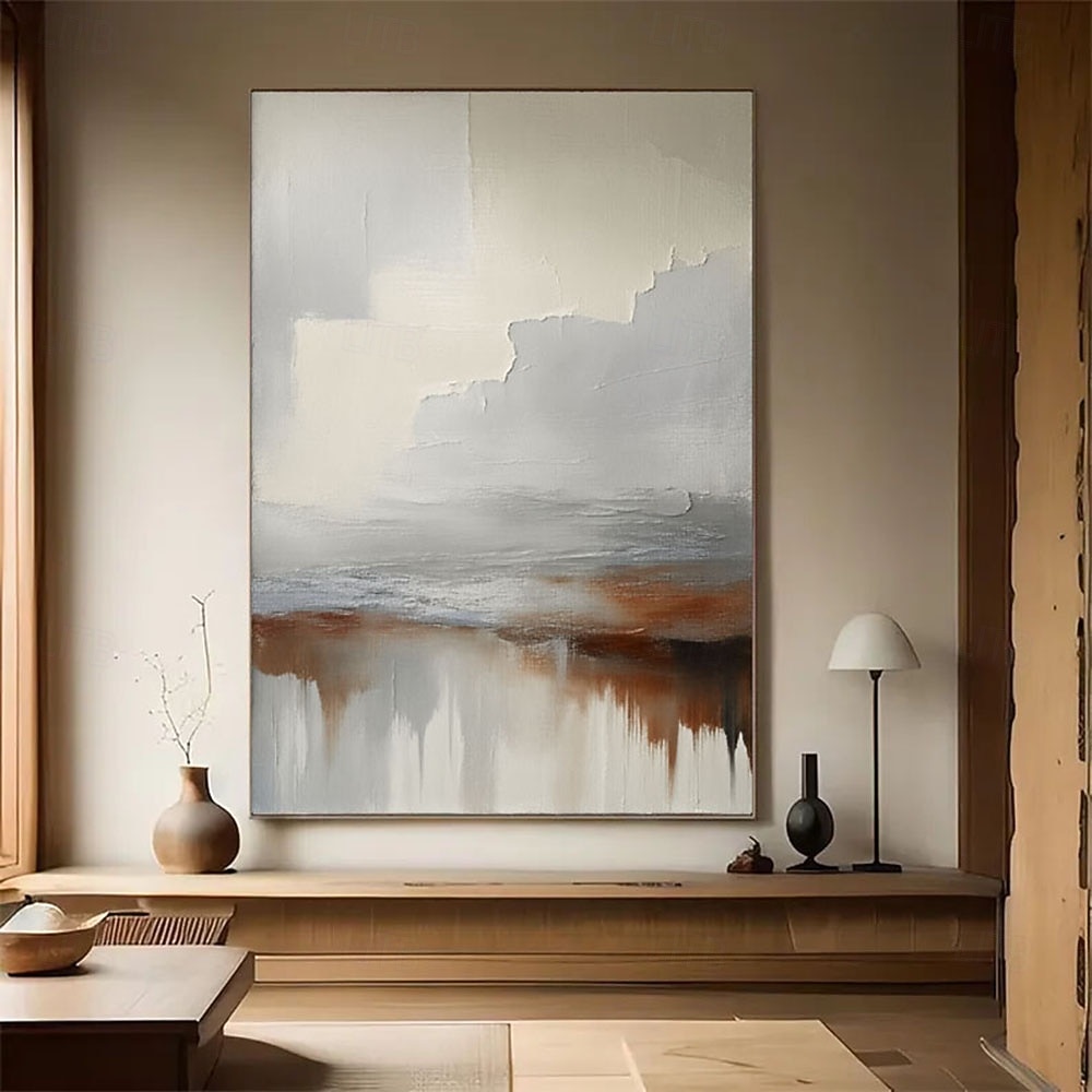 oil painting handmade Beige Abstract Wall Art Beige white Abstract Painting Large Beige Minimalist Wall Art Wabi-sabi Canvas Painting Modern Textured Oil Painting 2026 - $100.99 –P3