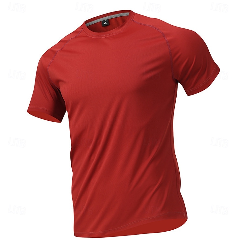 Hombre Camiseta Camisa manga corta Camiseta superior Manga Corta Cuello Barco Verano Primavera Color sólido Ropa de calle Elegante Básico Secado rápido Delgado Diario Exterior Vacaciones Café 2026 - $21.99 –P3