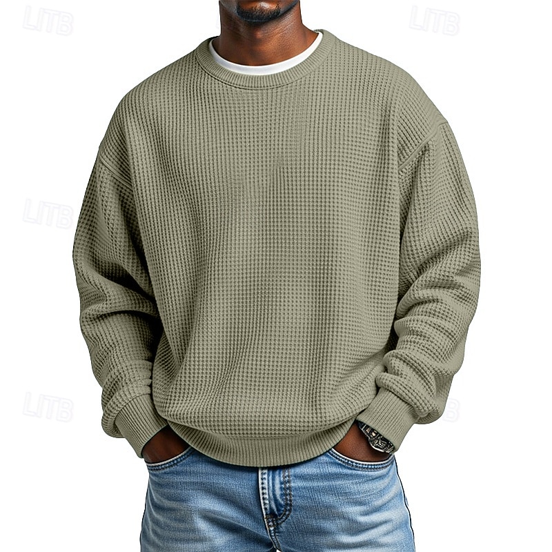 Per uomo Maglia Felpa a nido d'ape Maglione Aalbicocca Bianco Girocollo Semplice Testurizzato Casuale Quotidiano Sport & Outdoor Poliestere Streetwear Cool Abbigliamento Sportivo Primavera & Autunno del 2026 a $24.99 –P6