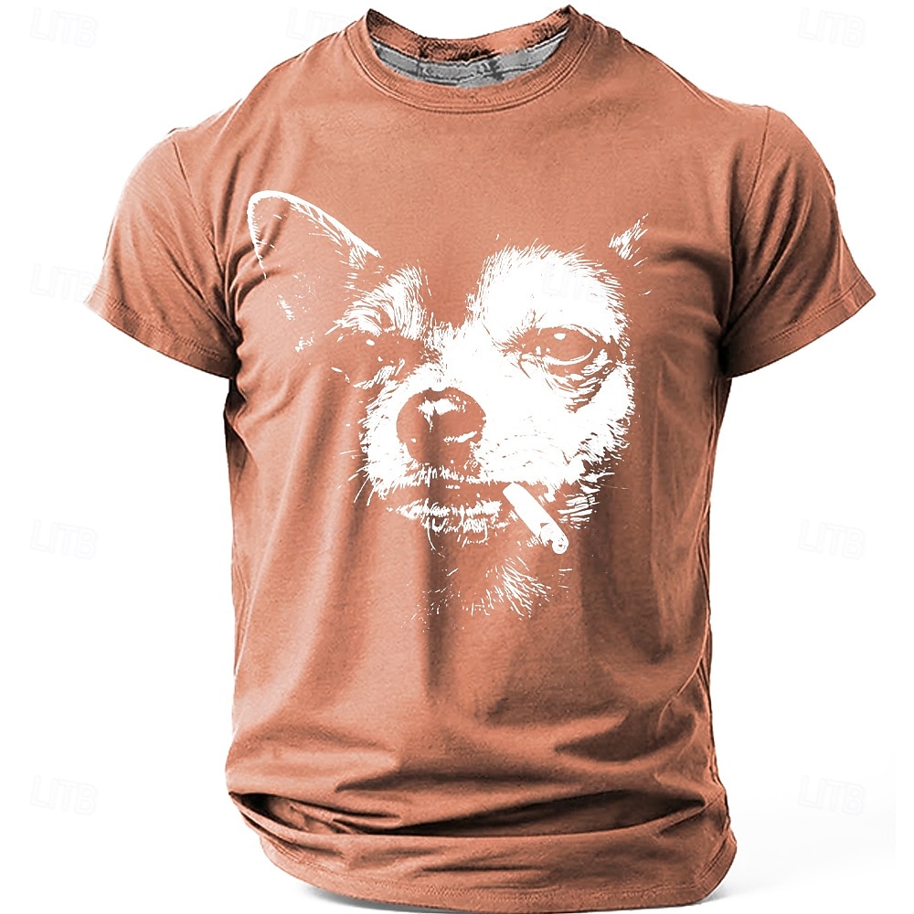 Maglietta da uomo con chihuahua che fuma una sigaretta, streetwear grintoso, meme divertente, vestibilità regolare, stile thug life, cane cattivo, abbigliamento casual quotidiano firmato, taglie S, M, del 2026 a $19.99 –P4