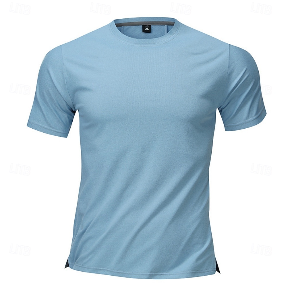 Men's T Shirt Short Sleeve Shirt Tee Top Short Sleeve Crew Neck Summer Spring Solid Color Streetwear Stylish Leisure Quick Dry Slim Daily Vacation Sport Black Blue Grey Top Tee for Men 2026 - $22.99 –P11