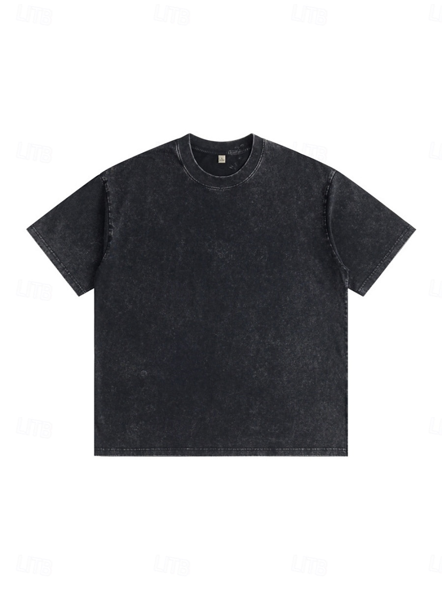 Damen T-Shirt 100% Baumwolle Vintage Gewaschene Oberteile T-Shirt Top Schlicht Vintage Mode Stylisch Kurzarm Rundhals Reguläre Oberteile Alltag Ausgehen Wochenende Blau Schwarz Lila Fuchsia Orange 2026 - $21.99 –P14